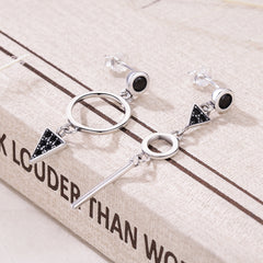 Sylvory 925 Sterling Silver Midnight Geometry Earring