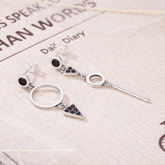 Sylvory 925 Sterling Silver Midnight Geometry Earring
