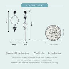 Sylvory 925 Sterling Silver Midnight Geometry Earring