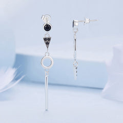 Sylvory 925 Sterling Silver Midnight Geometry Earring