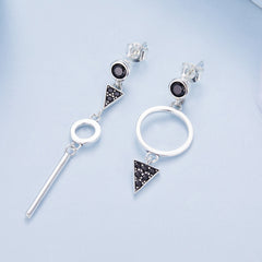 Sylvory 925 Sterling Silver Midnight Geometry Earring
