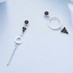 Sylvory 925 Sterling Silver Midnight Geometry Earring