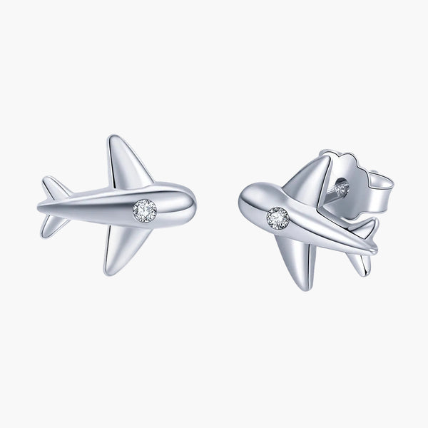 Silver Jet Set Studs in 925 Sterling Silver by Sylvory
