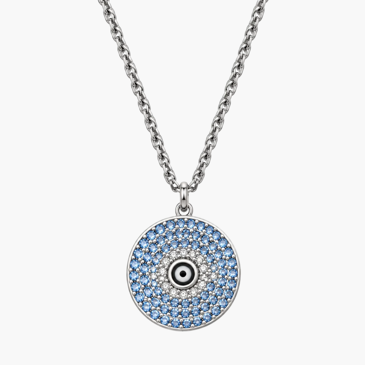 Silver Blue Crystal Evil Eye Pendant Main image