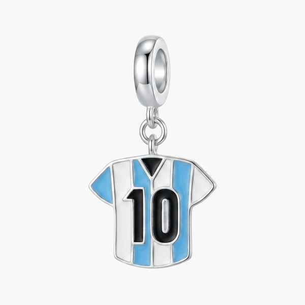 Silver Argentina No. 10 Football Jersey Charm
