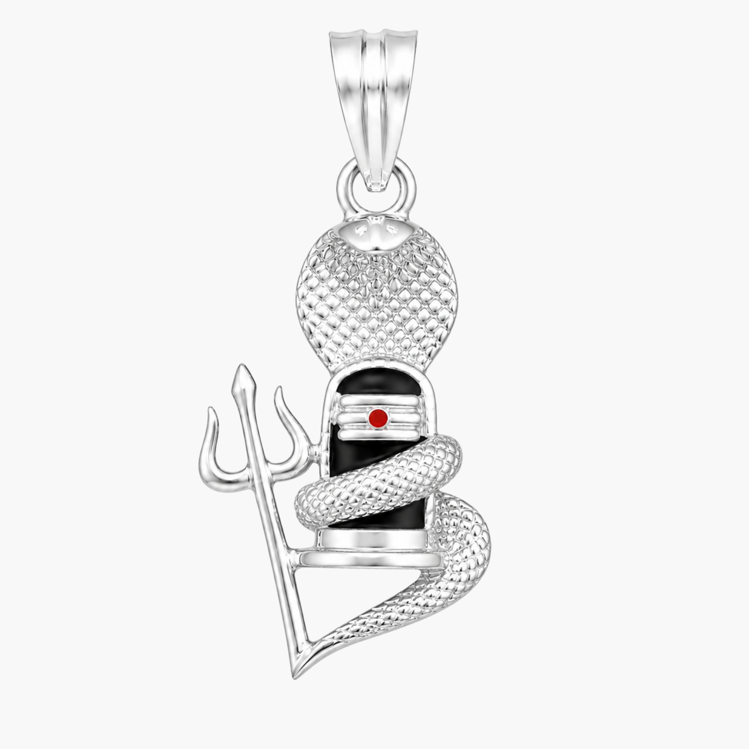 Silver Trishul Shivling Pendant Main image