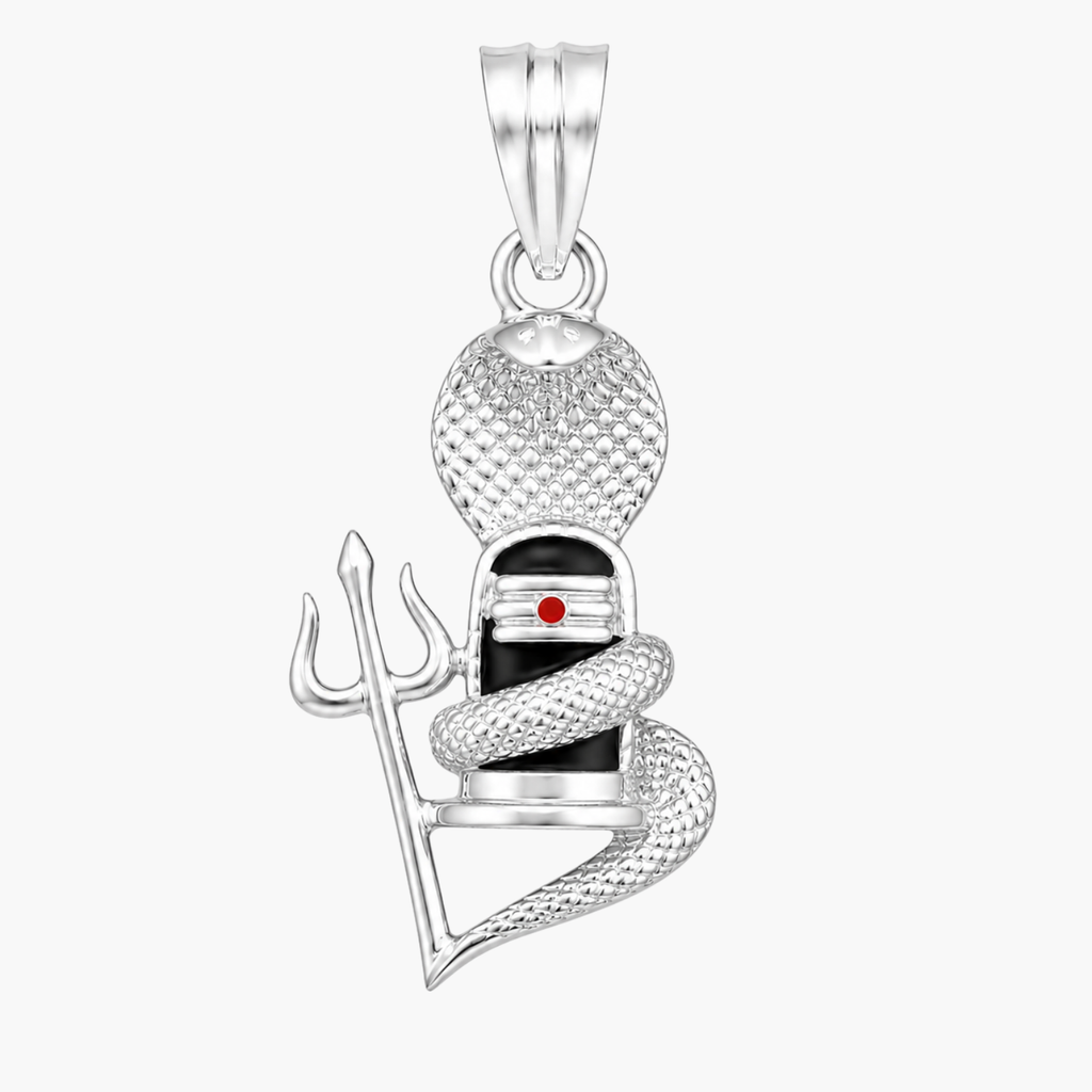 Silver Trishul Shivling Pendant