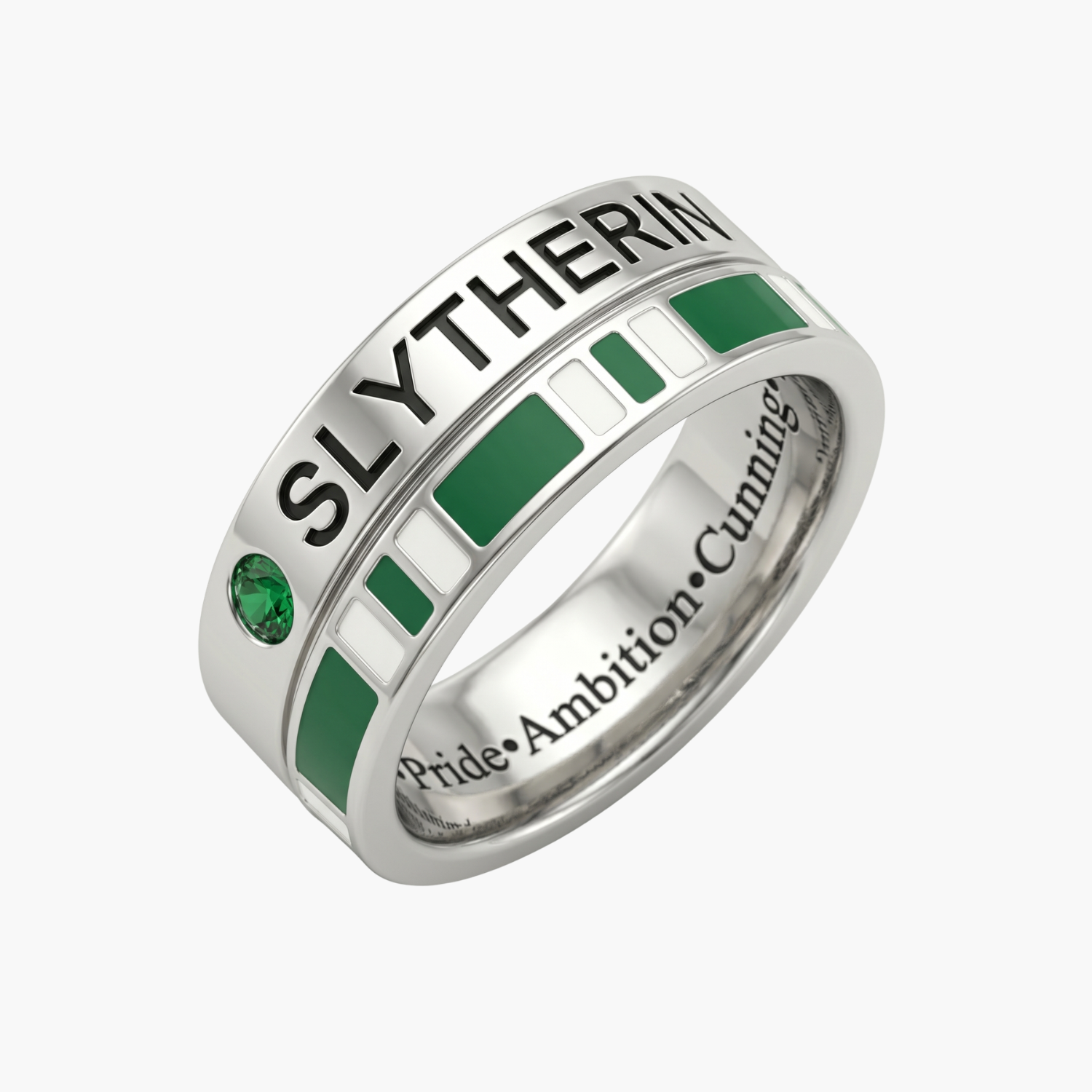 Silver Slytherin Legacy Band Ring Main image