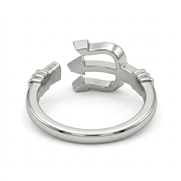 Silver Trident Ring