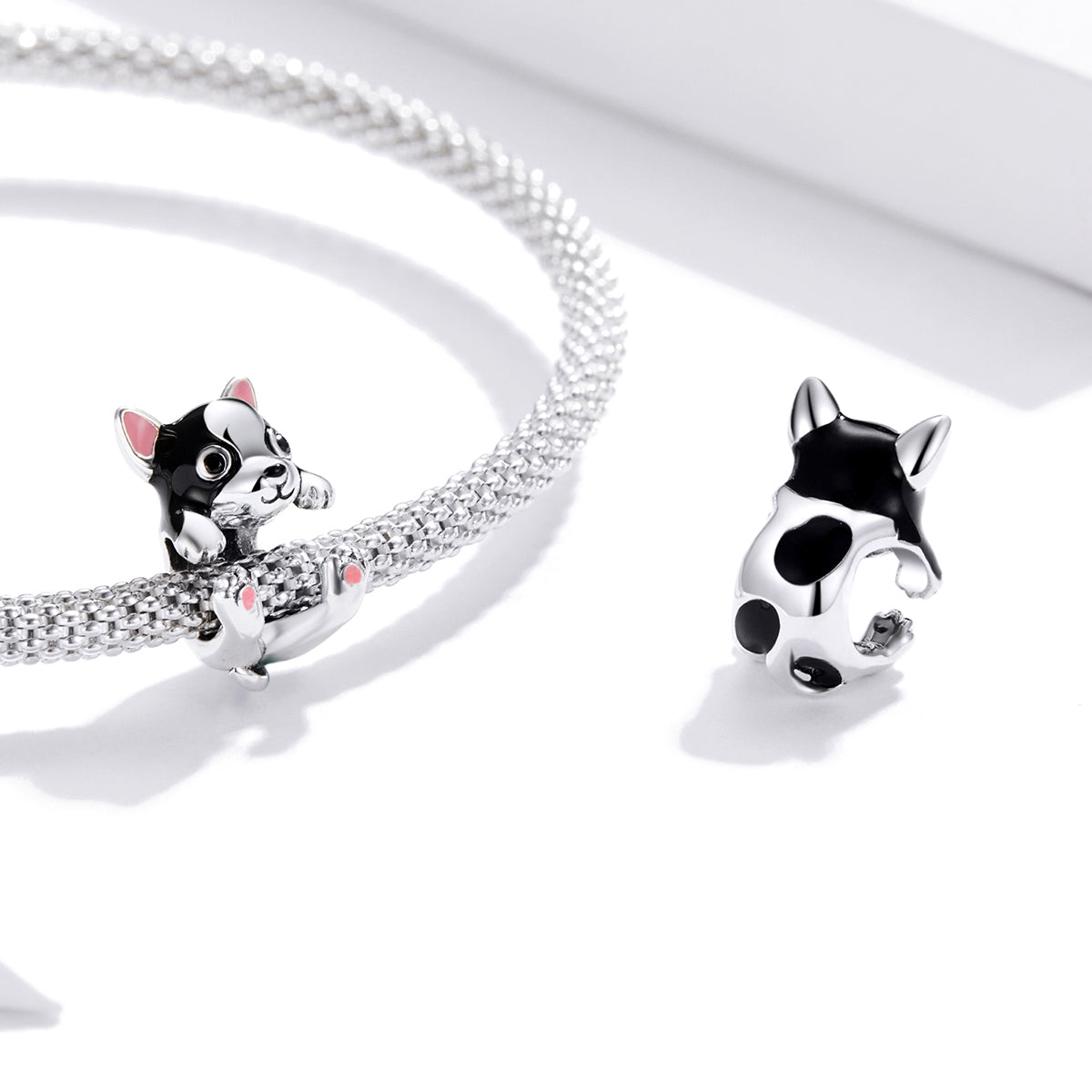 Sylvory 925 Sterling Silver Pawfect Companions Puppy Charm