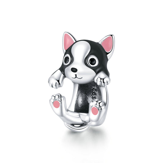 Sylvory 925 Sterling Silver Pawfect Companions Puppy Charm