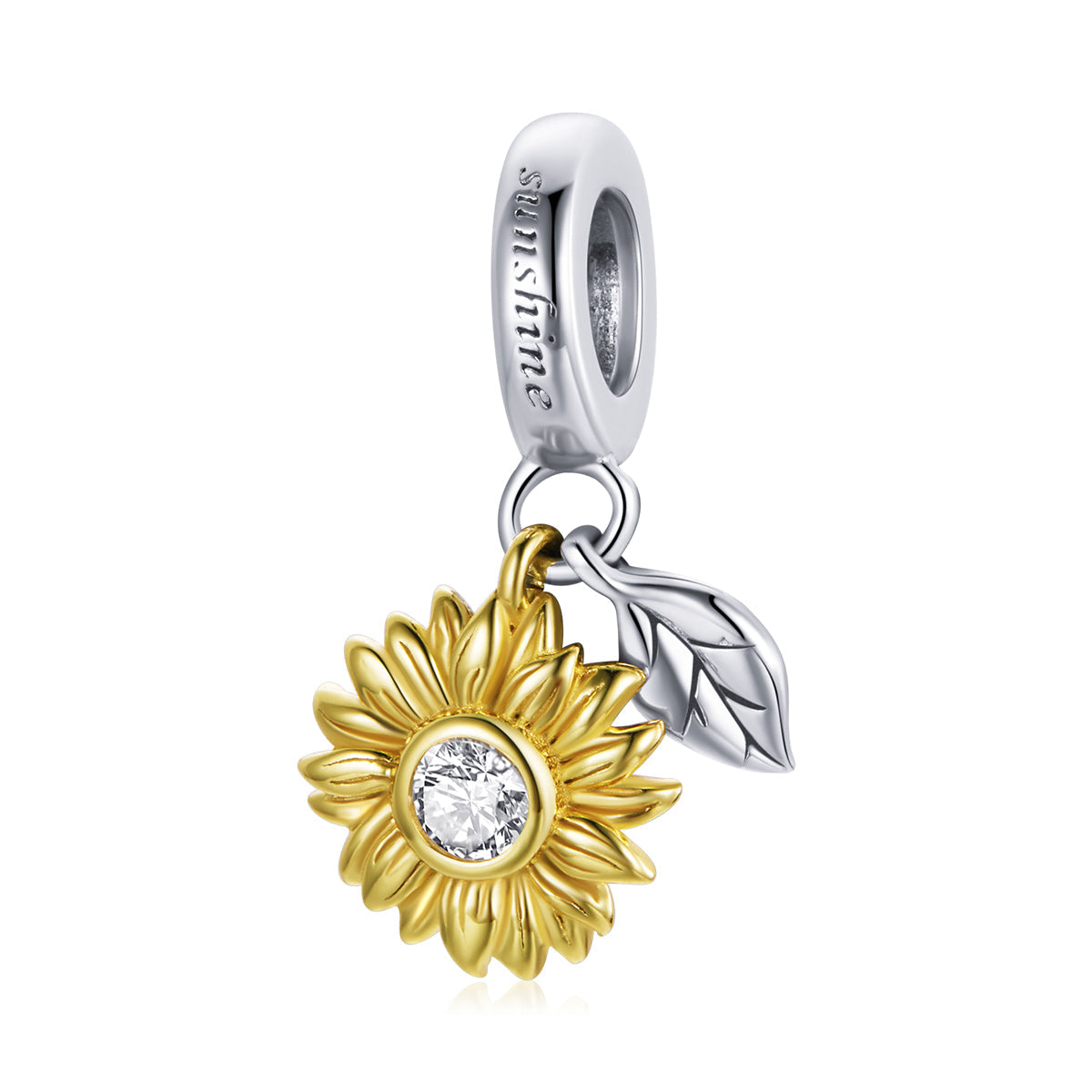 Sylvory 925 Sterling Silver Radiant Sunflower Charm