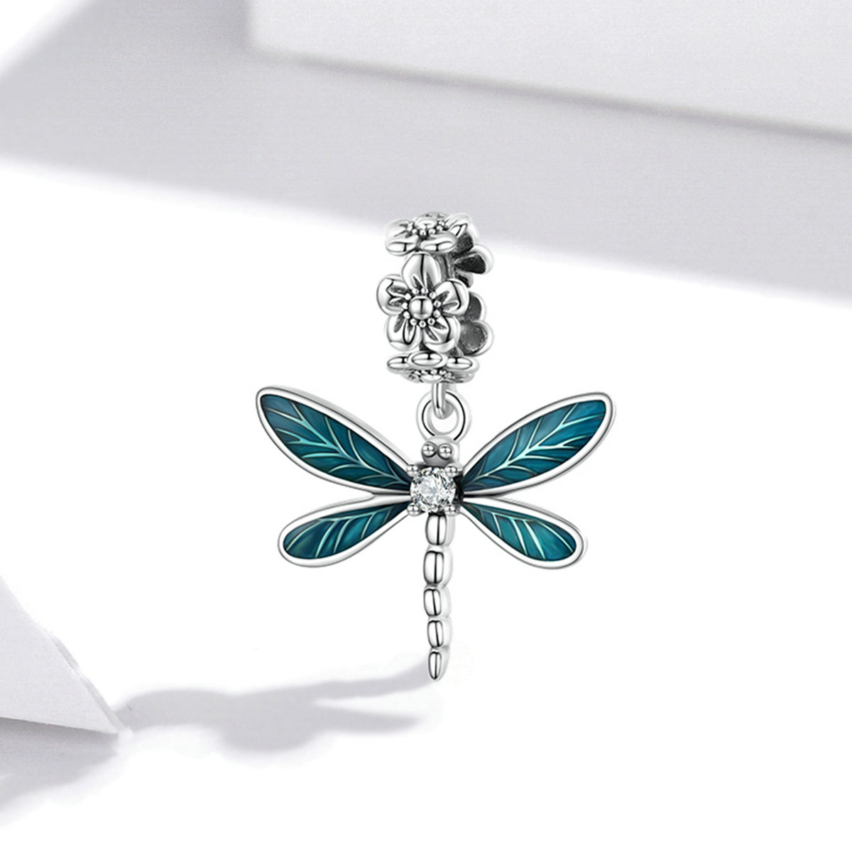 Sylvory 925 Sterling Silver Driftwood Dragonfly Charm