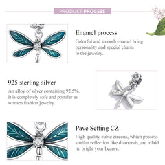 Sylvory 925 Sterling Silver Driftwood Dragonfly Charm