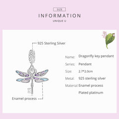 Sylvory 925 Sterling Silver Celestial Key Charm