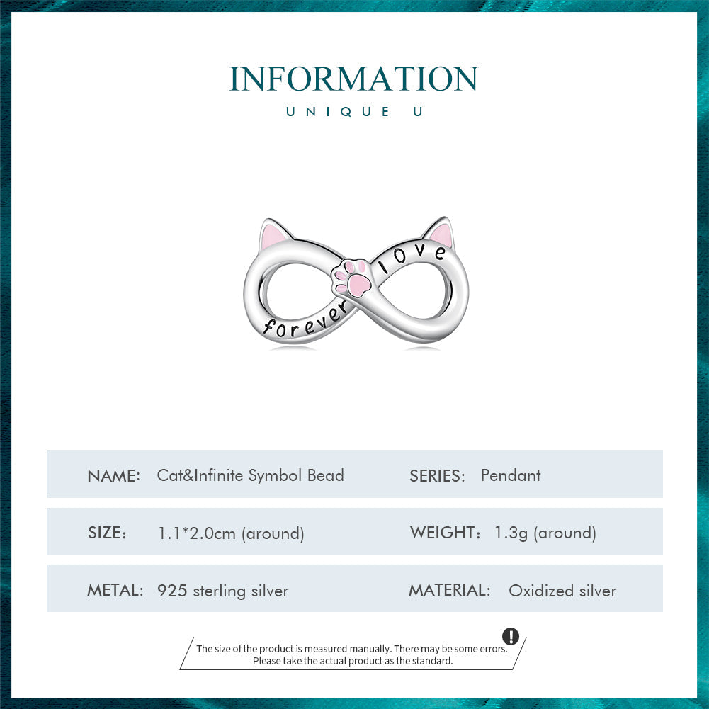 Sylvory 925 Sterling Silver Pawfinity Ears Charm