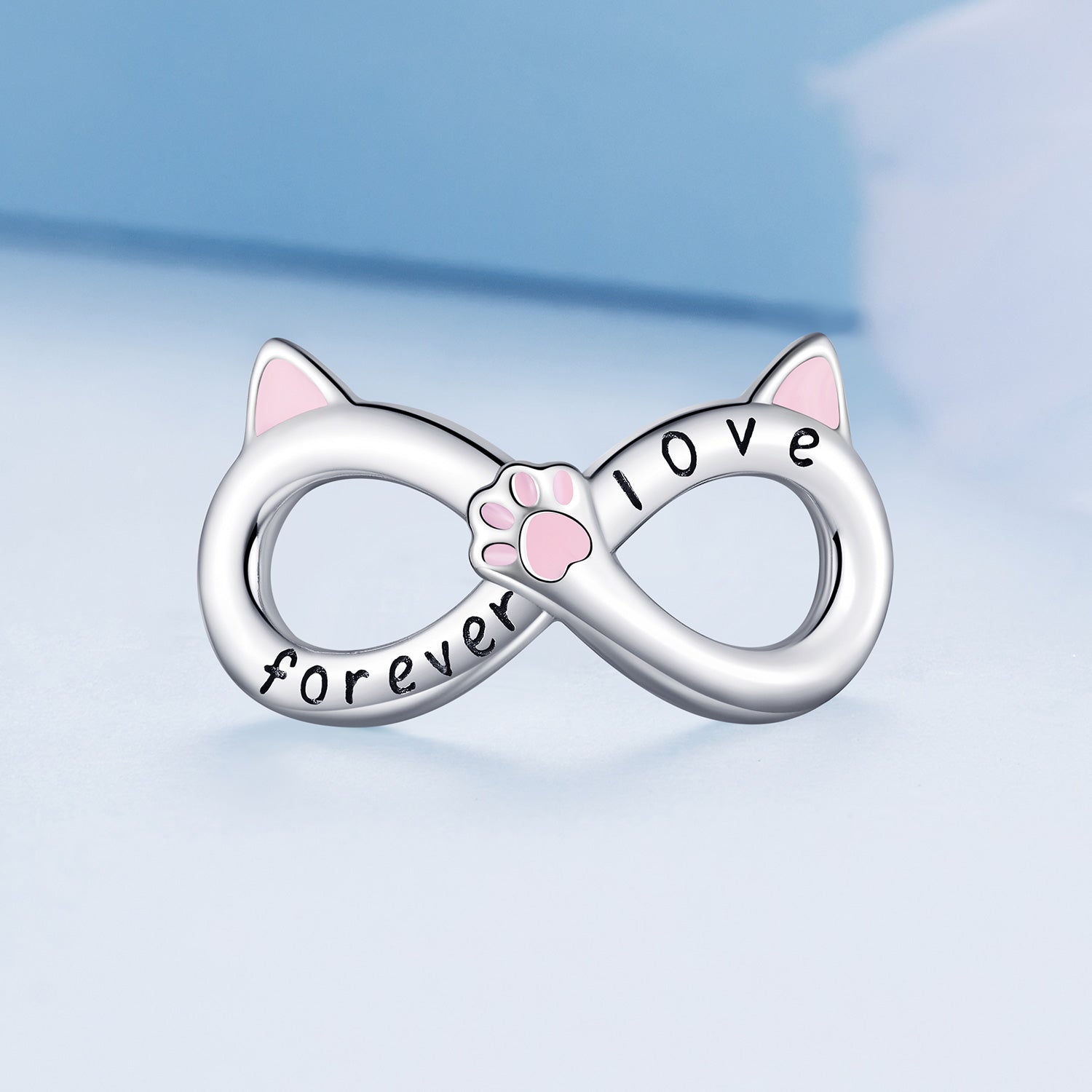 Sylvory 925 Sterling Silver Pawfinity Ears Charm