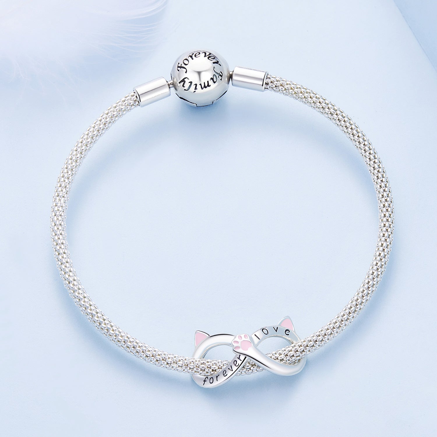 Sylvory 925 Sterling Silver Pawfinity Ears Charm