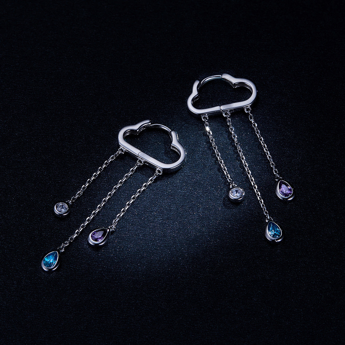 Sylvory 925 Sterling Silver Cloudy Shower Earrings