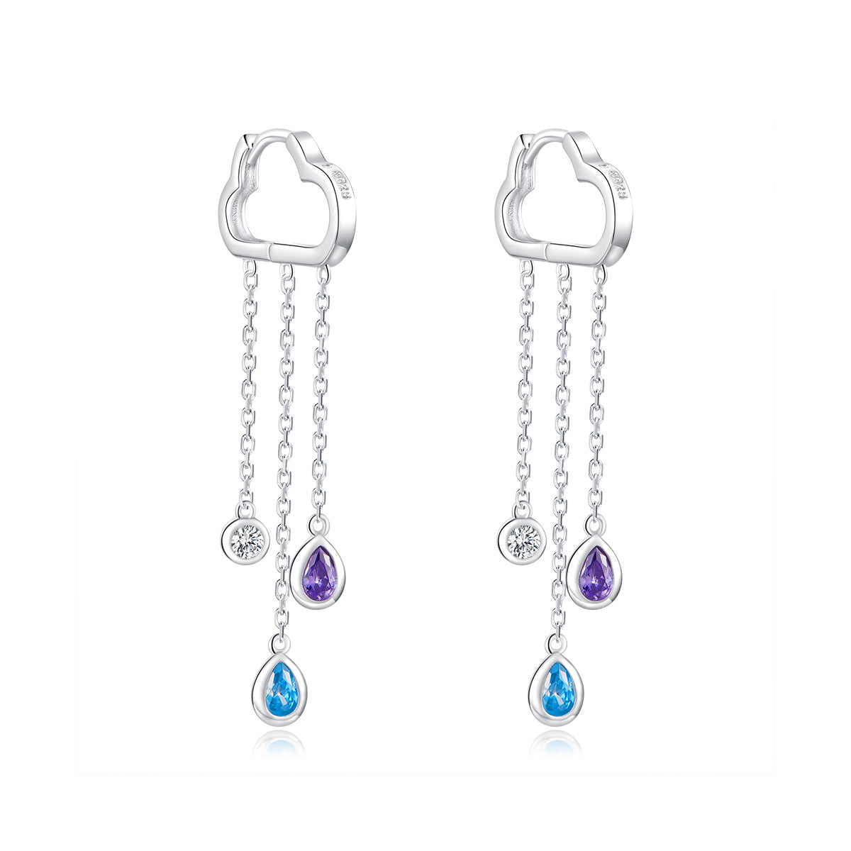 Sylvory 925 Sterling Silver Cloudy Shower Earrings