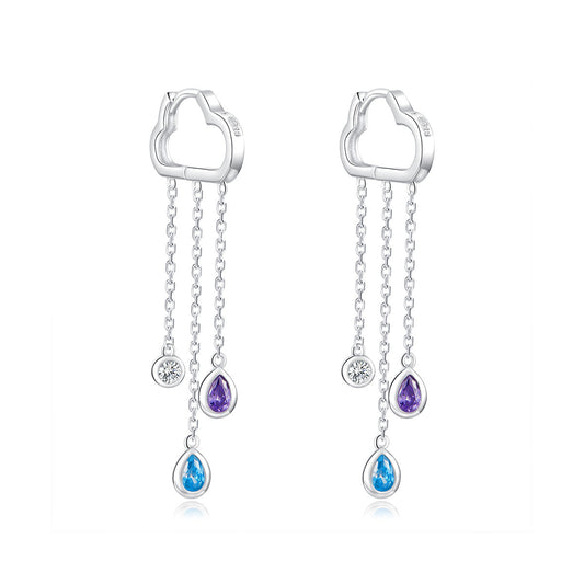 Sylvory 925 Sterling Silver Cloudy Shower Earrings