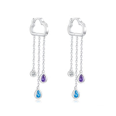 Sylvory 925 Sterling Silver Cloudy Shower Earrings