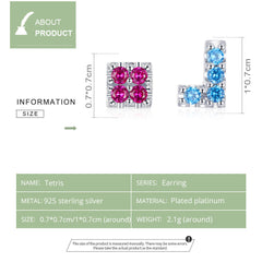 Sylvory 925 Sterling Silver TetraFlex Studs