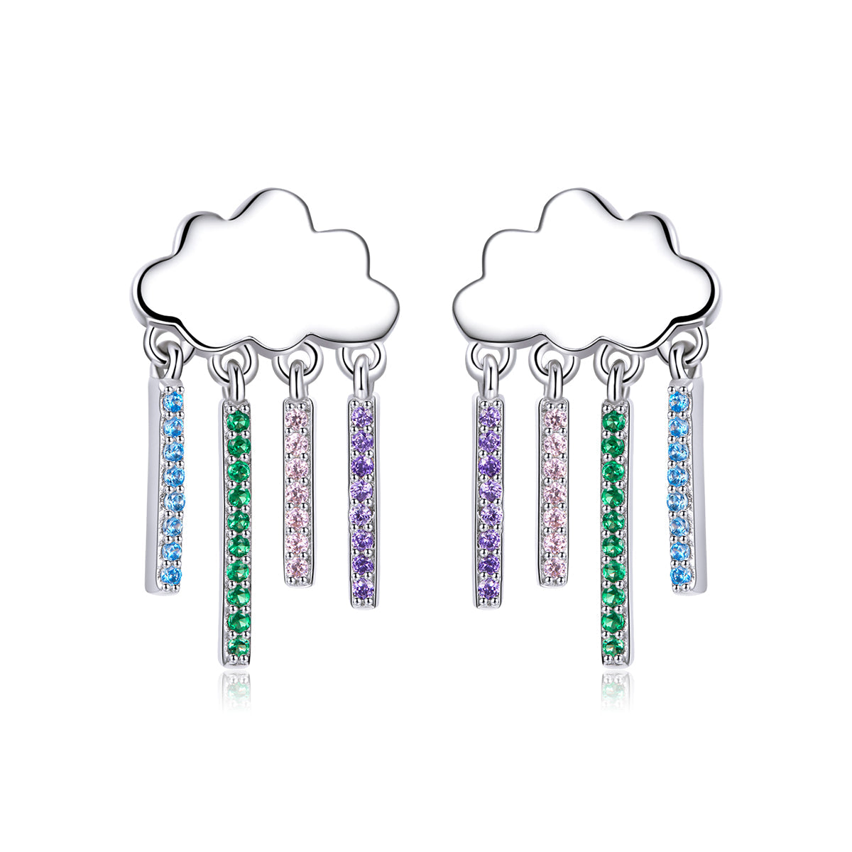 Sylvory 925 Sterling Silver Prismatic Cloud Dangle Earring