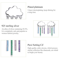 Sylvory 925 Sterling Silver Prismatic Cloud Dangle Earring