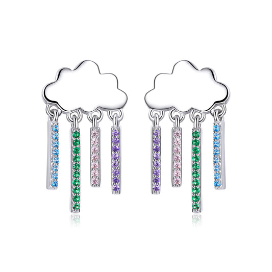 Sylvory 925 Sterling Silver Prismatic Cloud Dangle Earring