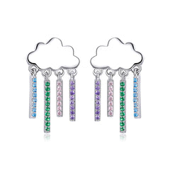 Sylvory 925 Sterling Silver Prismatic Cloud Dangle Earring