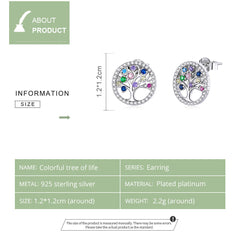 Sylvory 925 Sterling Silver Tree of Life studs