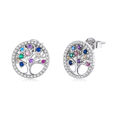 Sylvory 925 Sterling Silver Tree of Life studs