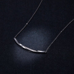 Sylvory 925 Sterling Silver Smiling Curve Necklace