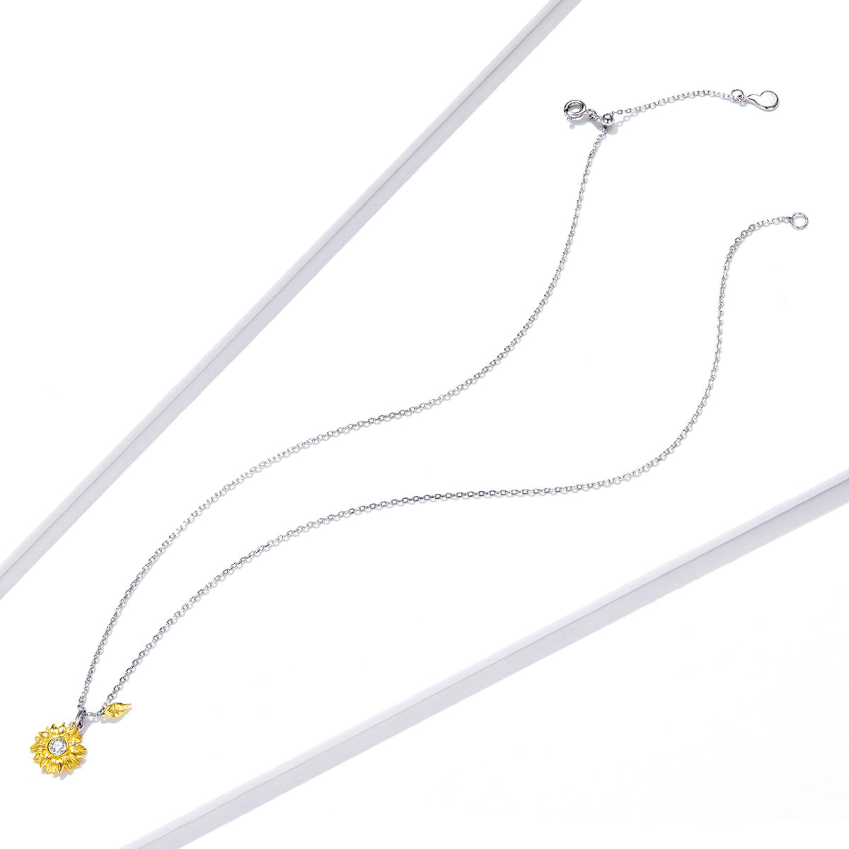 Sylvory 925 Sterling Silver Golden Blooms Necklace