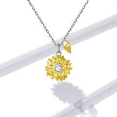 Sylvory 925 Sterling Silver Golden Blooms Necklace