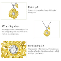 Sylvory 925 Sterling Silver Golden Blooms Necklace