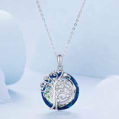 Sylvory 925 Sterling Silver Tree of Life Illumination Necklace