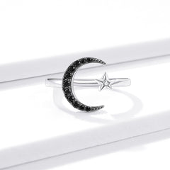 Sylvory 925 Sterling Silver Moon and Starlight Ring