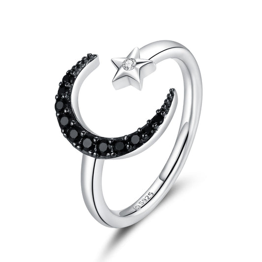 Sylvory 925 Sterling Silver Moon and Starlight Ring