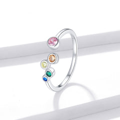 Sylvory 925 Sterling Silver Kaleidoscope Color Ring