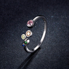 Sylvory 925 Sterling Silver Kaleidoscope Color Ring