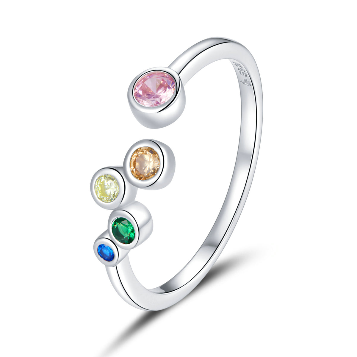 Sylvory 925 Sterling Silver Kaleidoscope Color Ring