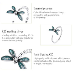 Sylvory 925 Sterling Silver Driftwood Dragonfly Ring