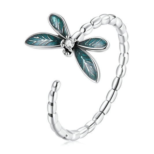 Sylvory 925 Sterling Silver Driftwood Dragonfly Ring