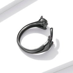 Sylvory 925 Sterling Silver Purrfection Cat Ring