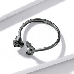 Sylvory 925 Sterling Silver Midnight Rose Ring