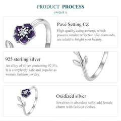 Sylvory 925 Sterling Silver Lavender Blooms Ring