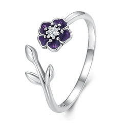 Sylvory 925 Sterling Silver Lavender Blooms Ring