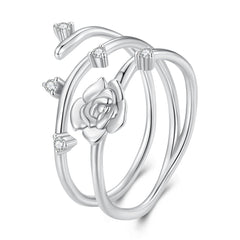 Sylvory 925 Sterling Silver Twisted Rose Vine Ring